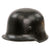Original German WWII M34 Square Dip Ordnungspolizei Police Double Decal Steel Helmet with HMA Maker Decal, Relic Liner, and Broken Chinstrap