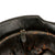 Original German WWII M34 Square Dip Ordnungspolizei Police Double Decal Steel Helmet with HMA Maker Decal, Relic Liner, and Broken Chinstrap