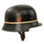 Original German WWII M34 Square Dip Luftwaffe Fire Brigade Crash Crew Helmet with Double Decals Original Items