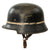 Original German WWII M34 Square Dip Luftwaffe Fire Brigade Crash Crew Helmet with Double Decals Original Items