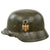 Original German WWII Heer Army M35 Double Decal Helmet with 1939 Dated 57cm Liner & Chinstrap - Stamped NS64 Original Items