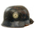 Original German WWII M34 Civic Square Dip Helmet with Replica Mercedes Benz Werkschutz Factory Protection Brigade Decals Original Items