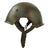 Original WWII Italian “Aerofonista” Ear Cut Out Radio Operator’s M33 Helmet with Fake Camouflage Paint & Stencil - Liner & Reproduction Chinstrap Original Items