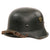 Original German WWII M34 Square Dip NSDAP Double Decal Civic Police Steel Helmet with 57cm Liner & Torn Chinstrap - Ordnungspolizei Original Items