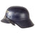 Original German WWII M38 Luftschutz Beaded Gladiator Air Defense Helmet with Single Piece Shell, 55cm Liner, and Chinstrap Original Items