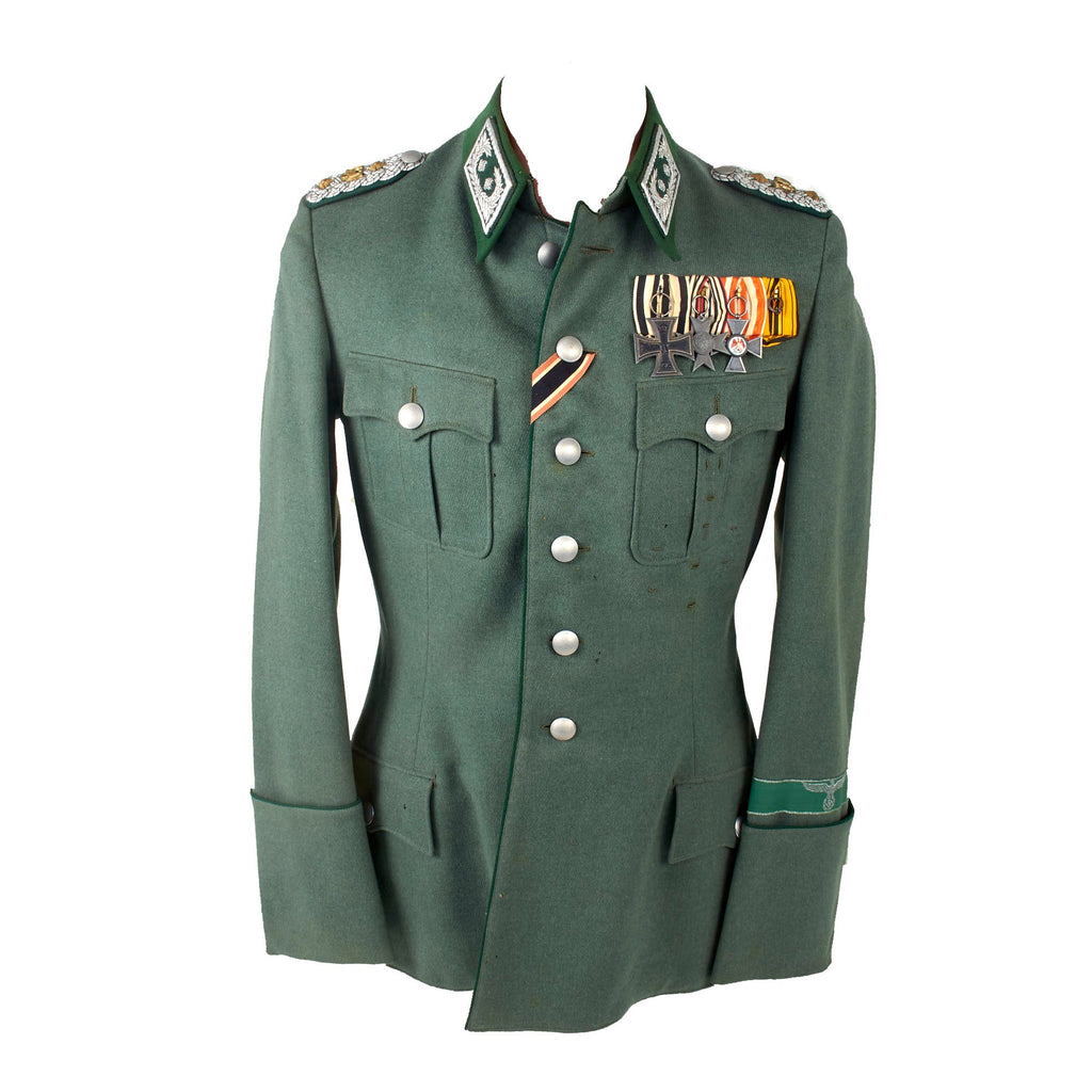 Original German WWII Customs Officer ZollMinisterialrat Reich Finance Administration Named M36 Tunic with WWI Medal Bar - Dated August 1941 Original Items