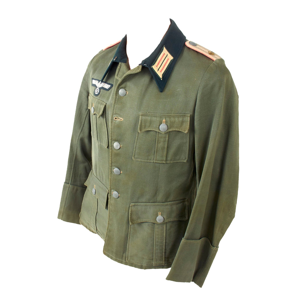 Original German WWII Heer Panzer Tank Oberleutnant’s M36 Field Grade Uniform Tunic with Bullion Breast Eagle Original Items