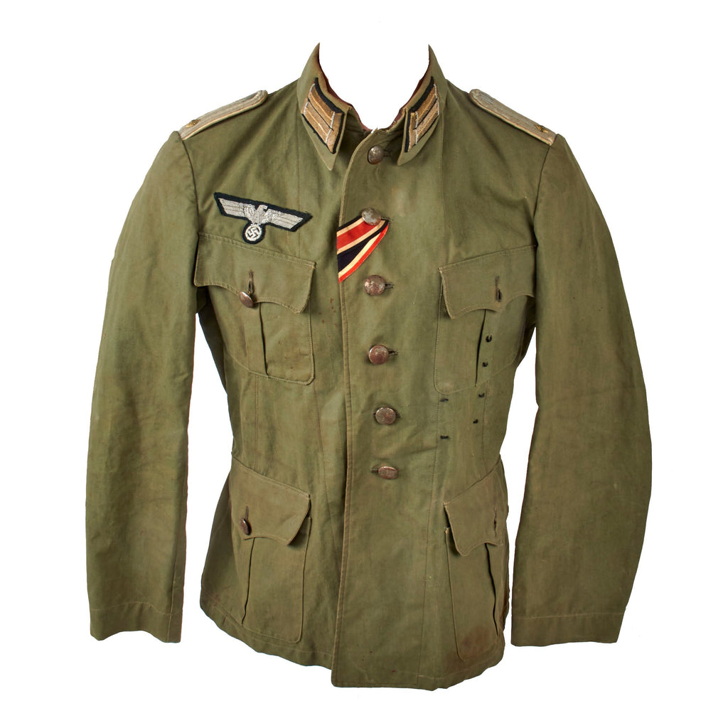 Original German WWII Heer Army Infantry Oberleutnant Officer M36 "Russian Cloth" Field Uniform Tunic by L. Stromeyer & Co. - Dated 1941 Original Items