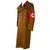 Original WWII German NSDAP and SA Brown Wool Mantel Greatcoat with Armband and RZM Tag - Sturmabteilung Original Items