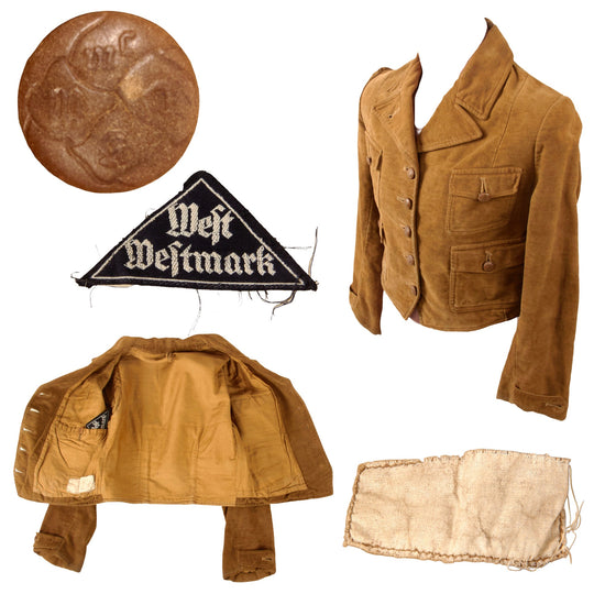Original German WWII HJ League of German Girls Youth Group Uniform Jacket with Detached West Westmark Unit Triangle - BDM JM Kletterjacke Original Items