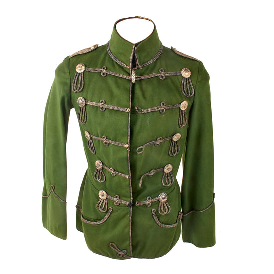 Original Imperial German Pre-WWI 11th Hussar Cavalry Regiment Green Atilla Tunic Original Items