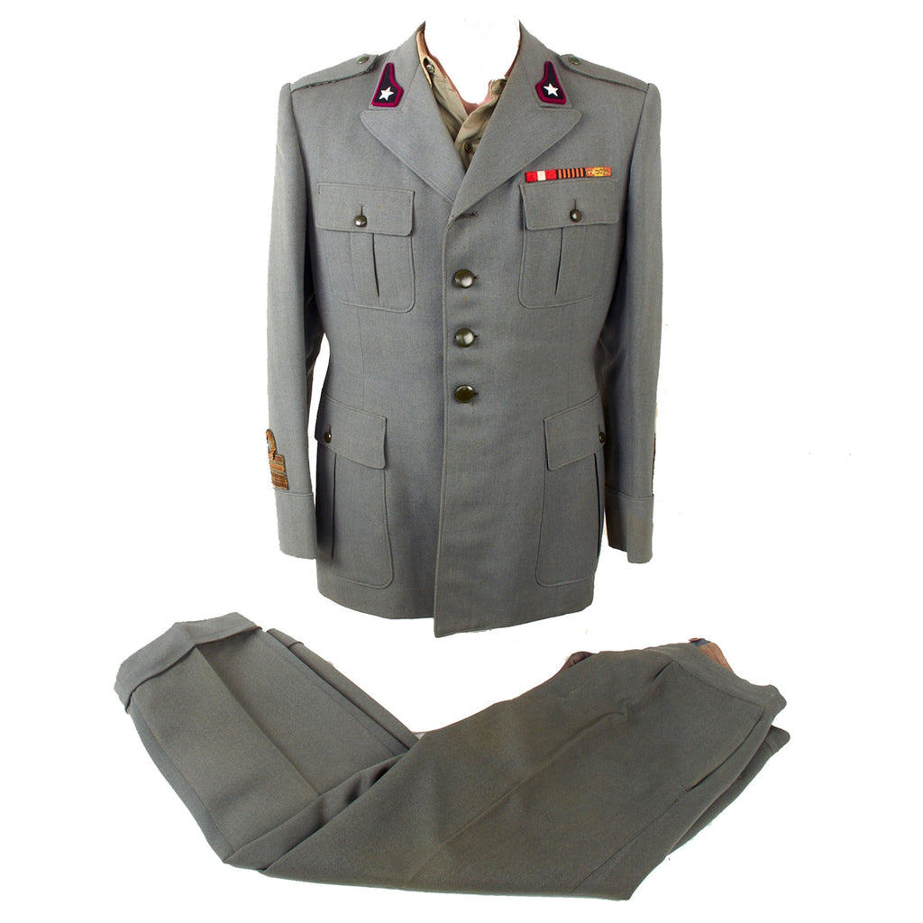 Original Italian WWII Engineer Tenente Colonnello’s Uniform Set with Tunic, Shirt & Trousers - Ribbon Bar Original Items