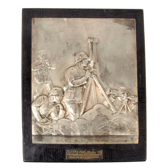 Original German WWII Artillery Reconnaissance Unit Plaque with Dedication to the Reitz Family from 3 Privates Original Items