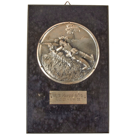 Original German Pre WWII Unteroffizier NCO Machine Gun Training Wall Plaque - 6 1/4" x 9 3/4" Original Items