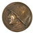 Original German WWII German Soldier Wearing Stahlhelm Profile Bronze Wall Plaque Signed A. KRÜGER, 4 5/8"