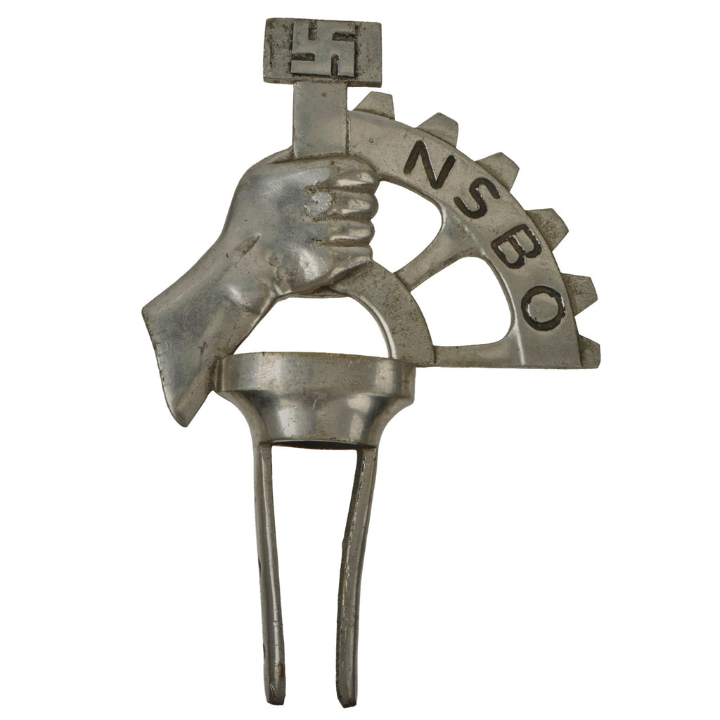 Original German Pre-WWII NSBO National Socialist Factory Cell Organization Plated Brass Flag Pole Finial / Topper Original Items