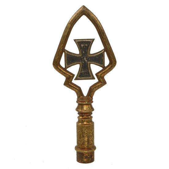 Original German Pre WWII Veteran's Association Brass Flag Pole Finial "Topper" with Socket Original Items