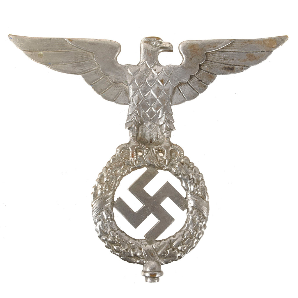 Original German WWII NSDAP National Socialist Party First Pattern Flag Pole Finial "Topper" - Plated Brass Original Items