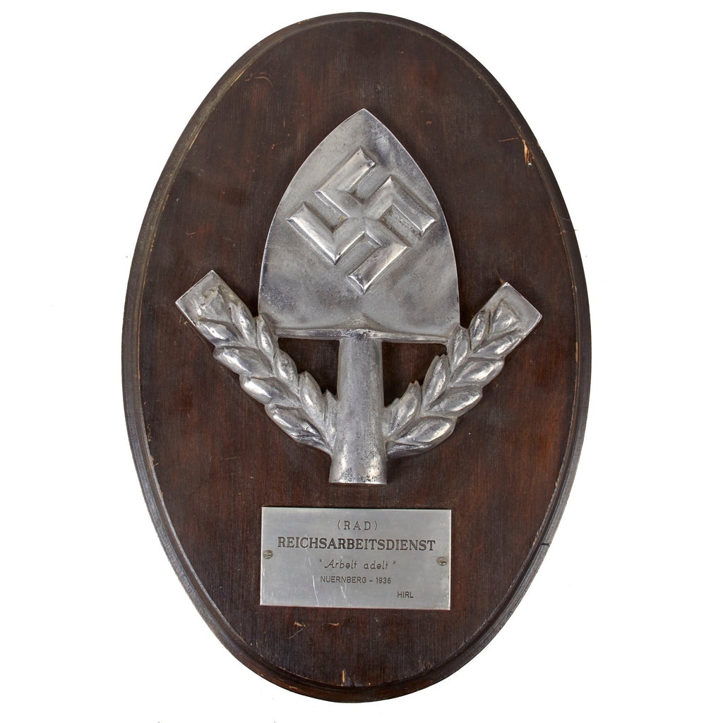 Original German WWII RAD Reich Labor Service Wall Plaque from Nuremberg - Reichsarbeitsdienst Original Items