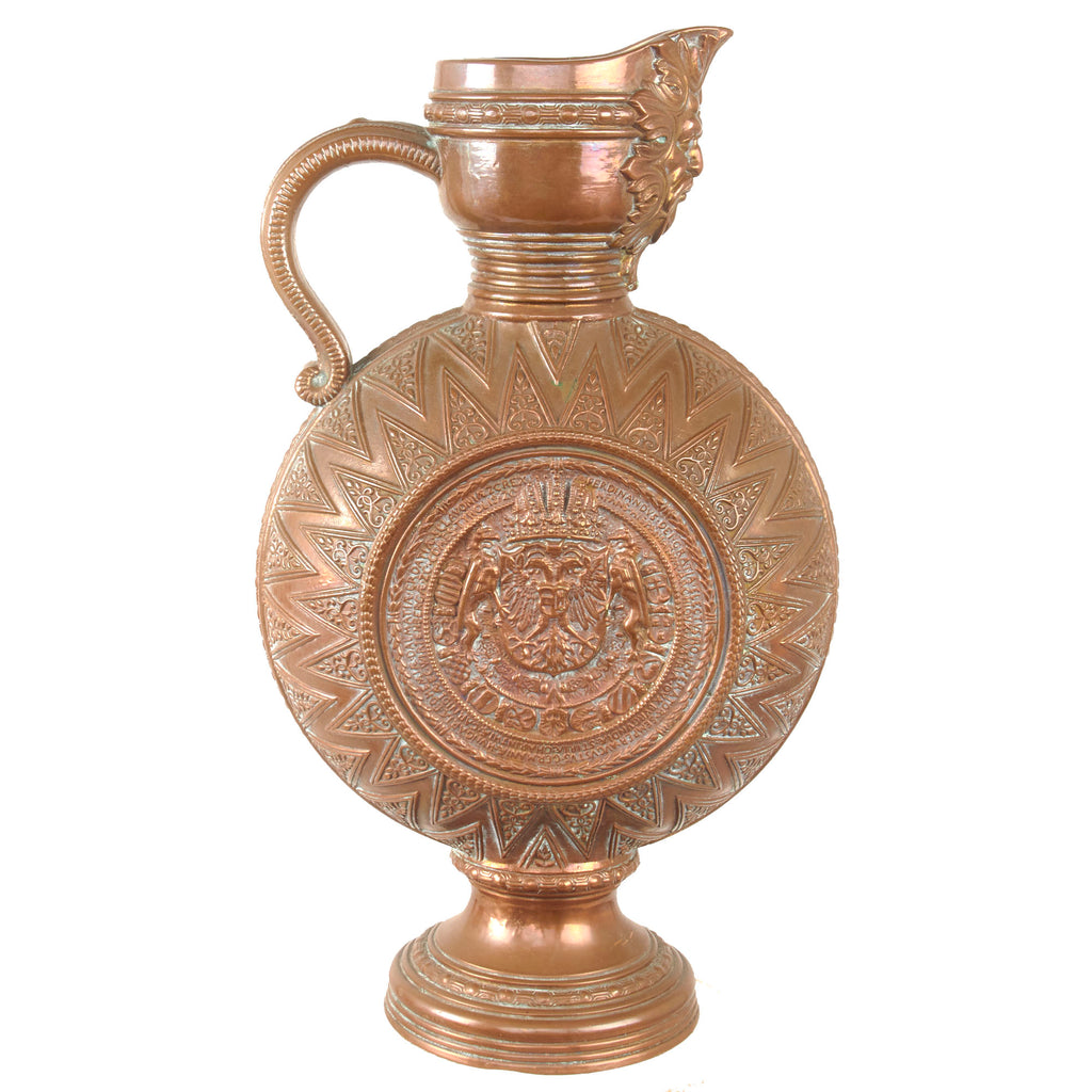 Original Austro-Hungarian Pre-WWI Copper Wine Carafe with Patent Stamp - Excellent Original Items