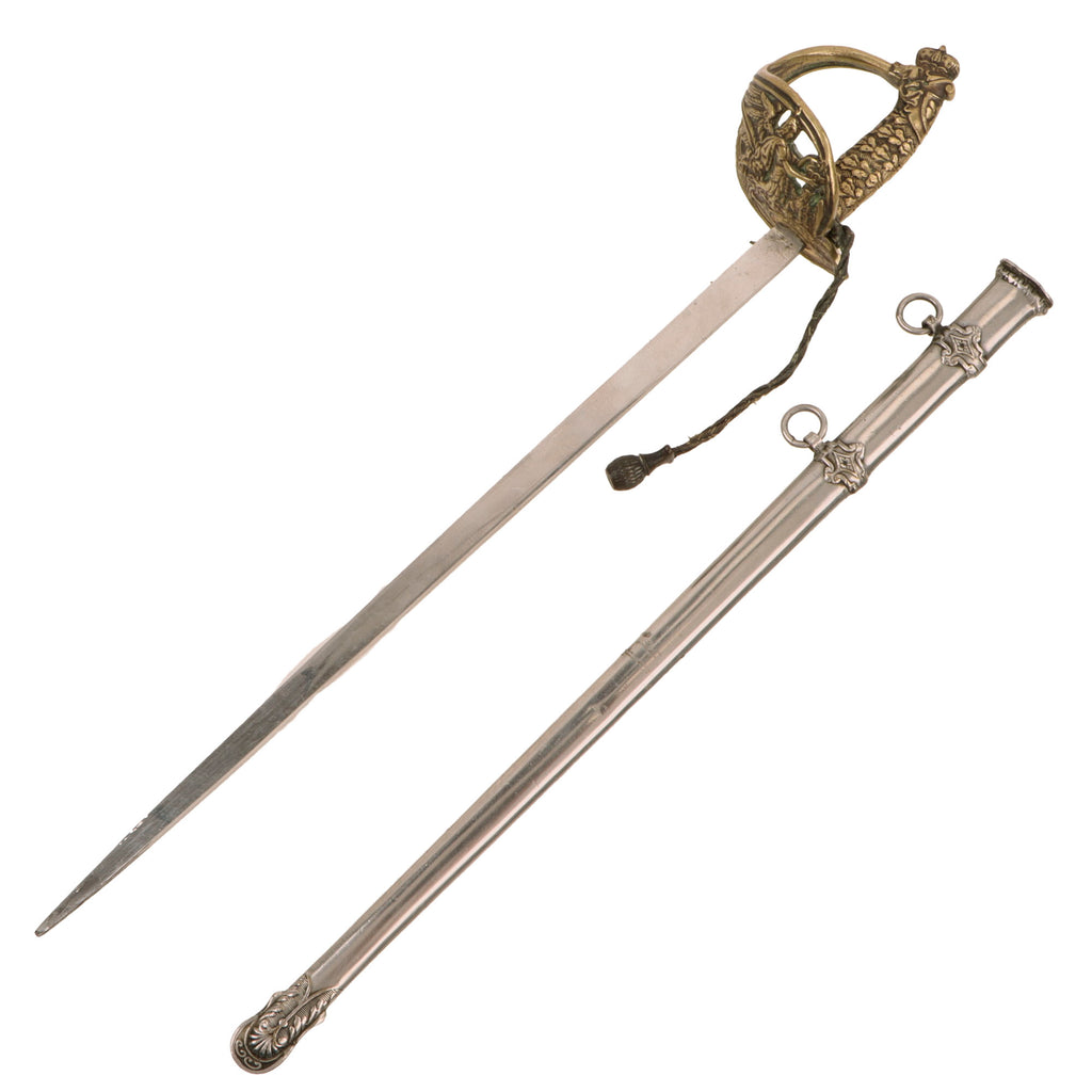 Original Imperial German 19th Century Miniature M1889 Prussian Infantry Officer Kaiser Honor Sword with Scabbard & Sword Knot - Salesman’s Sample