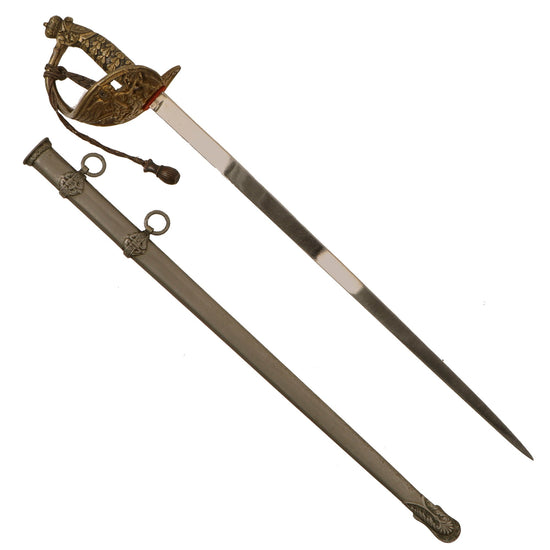 Original Imperial German 19th Century Miniature M1889 Prussian Infantry Officer Kaiser Honor Sword with Scabbard & Sword Knot - Salesman’s Sample Original Items