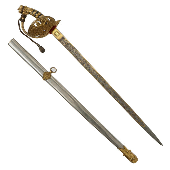 Original Imperial German 19th Century Miniature M1889 Prussian Infantry Officer Kaiser Honor Sword with Gilded Blade & Scabbard by WKC Original Items