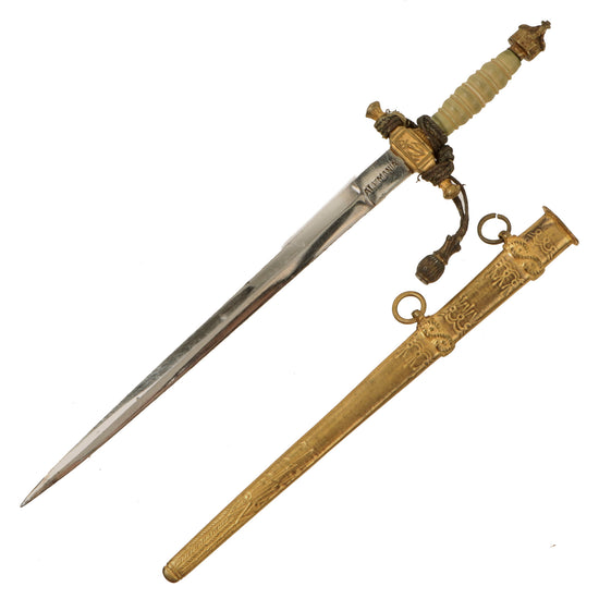 Original Imperial German Pre-WWI Spanish-Made Miniature Kaiserliche Marine Officer’s Dagger with Knot by V. Isola - “Salesman Sample” Original Items