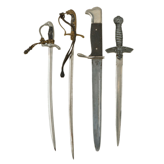 DRAFT Original German WWII Lot of Miniature Edged Weapons - Letter Openers - 4 Items Original Items