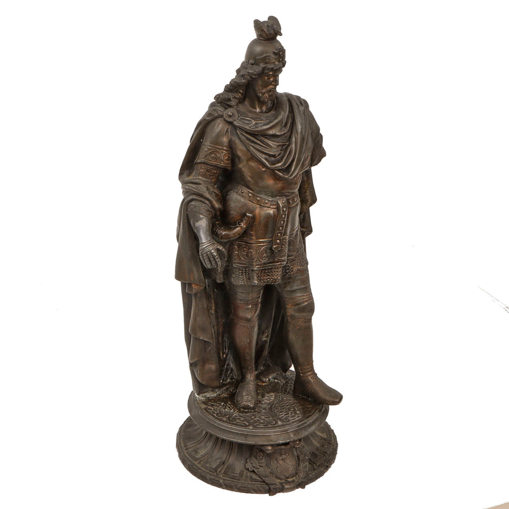 Original Imperial German Pre-WWI Era Charlemagne Bronze Statue - 19½” Tall - Missing Arm Original Items