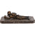 Original German Pre-WWII Bronze Statue of Reichswehr Signalman Laid Down with Field Phone on Marble Base Original Items
