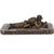 Original German Pre-WWII Bronze Statue of Reichswehr Signalman Laid Down with Field Phone on Marble Base Original Items