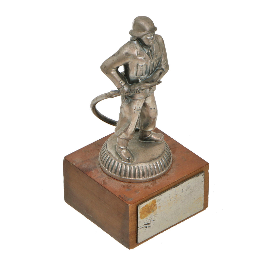 Original German WWII Small Statue of Fire Policeman with Hose - 5” Tall Original Items