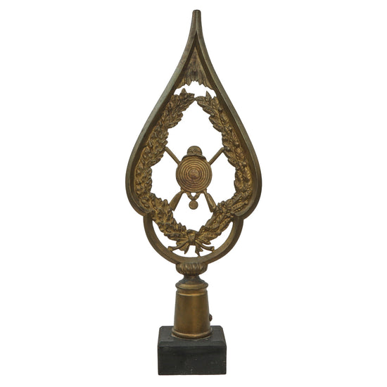 Original German WWI Era Shooting Association Pole Top Finial on Wooden Base Original Items