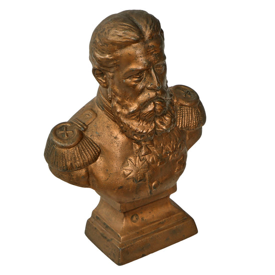 Original Imperial German Pre-WWI Frederick III German Emperor Bust - 6 ¼” Tall Original Items