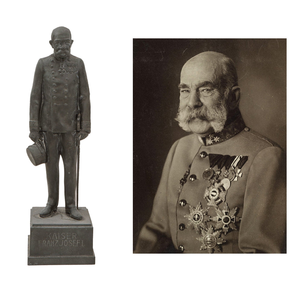 Original Austro-Hungarian WWI Imperial & Royal War Relief Statue of Franz Josef I by R. Bachmann Original Items