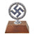 Original German WWII NSDAP Nickel Plated Brass Insignia on Wooden Base Original Items