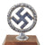 Original German WWII NSDAP Nickel Plated Brass Insignia on Wooden Base Original Items