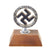 Original German WWII NSDAP Nickel Plated Brass Insignia on Wooden Base Original Items