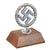 Original German WWII NSDAP Nickel Plated Brass Insignia on Wooden Base Original Items