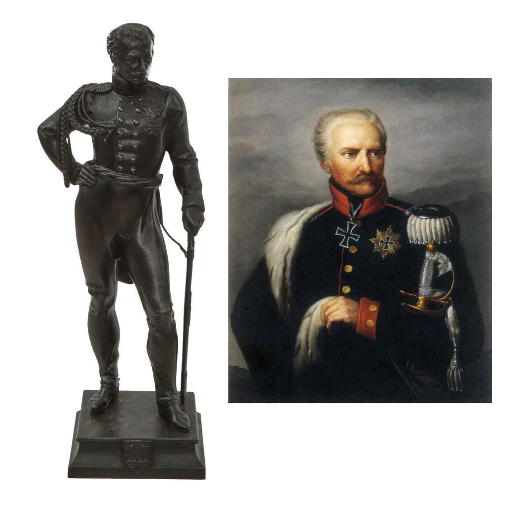 Original German WWI Era Statue of Gebhard Leberecht von Blücher with Family Coat of Arms & Maker’s Mark - 10¼” Original Items
