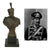 Original Imperial German WWI Era Bust of Kaiser Wilhelm II in Death’s Head Hussar Uniform on Wooden Base - 12¾” Tall Original Items