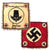Original German WWII 17 x 17” RAD Reich Labour Service Trumpet Banner Original Items