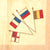 Original German WWI - WWII Flag and Pennant Grouping with Personalized WWI Allied Powers Napkin Original Items