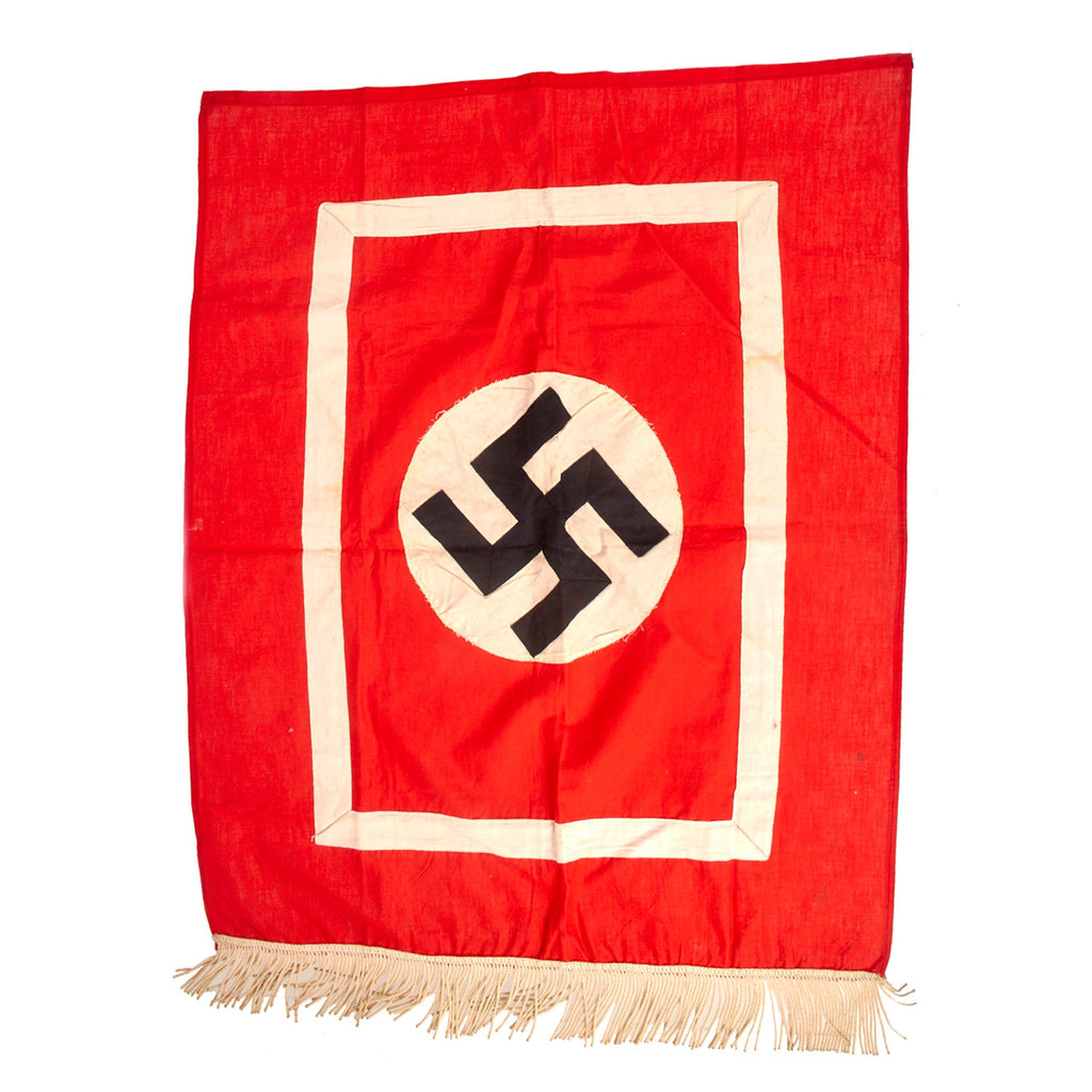Original German WWII NSDAP National Socialist Party Small Fringed Podium Banner - 28" x 23" Original Items