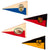 Original German WWII Lot of State City Flag Pennants - Lot of Four Pennants Original Items