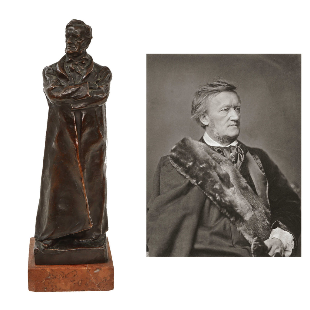 Original German Pre-WWII Era Bronze Statue of Richard Wagner by Hans Müller on Marble Base - 11½” Tall Original Items