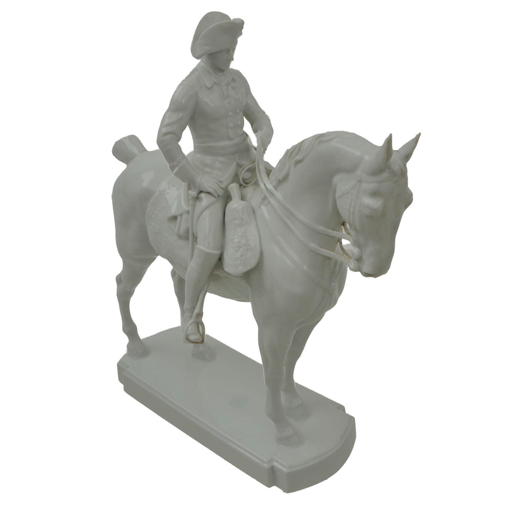 Original German Pre-WWII Era Porcelain Frederick the Great Equestrian Statue with Past Repairs Original Items