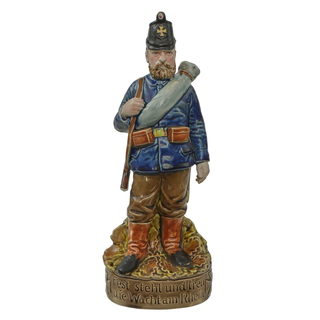 Original Imperial German WWI Landwehr Landsturm Soldier Colorized Porcelain Statue - 11¼” Tall Original Items