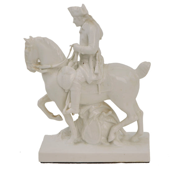 Original German Pre-WWII Era Small Porcelain Frederick the Great Equestrian Statue with Past Repairs & Damage Original Items